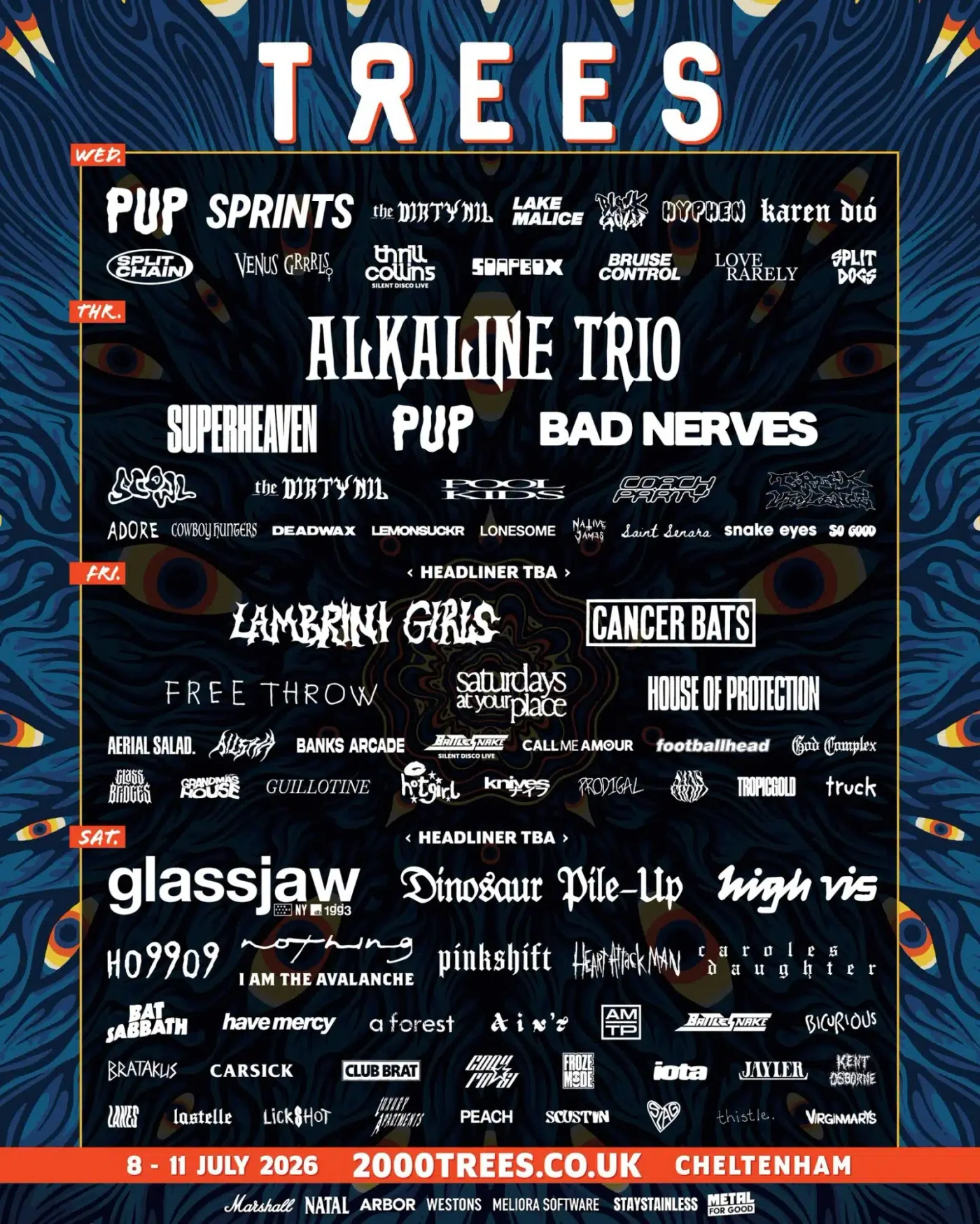 Lineup 2000 Trees Festival 2026