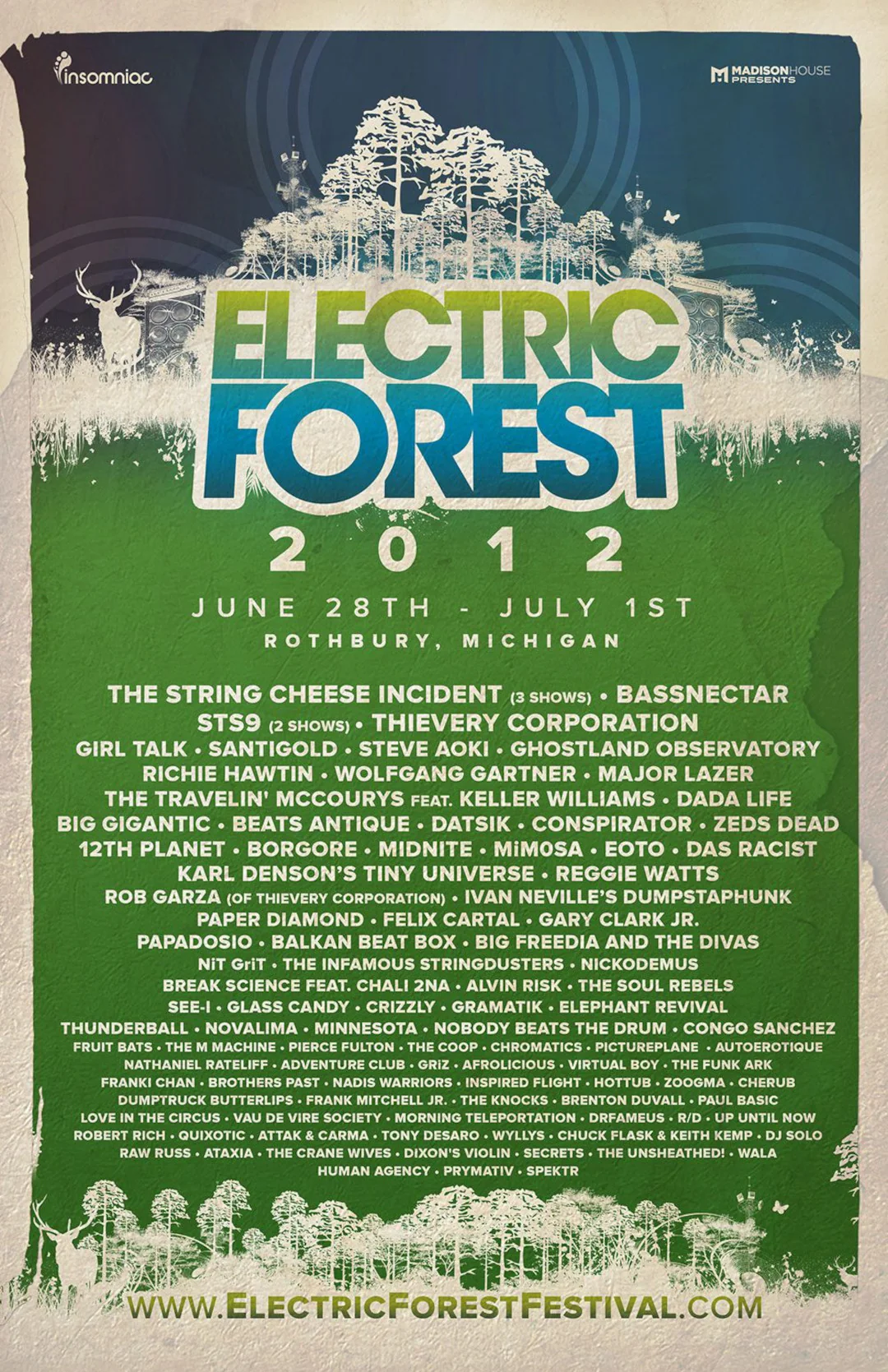 Lineup Electric Forest 2012