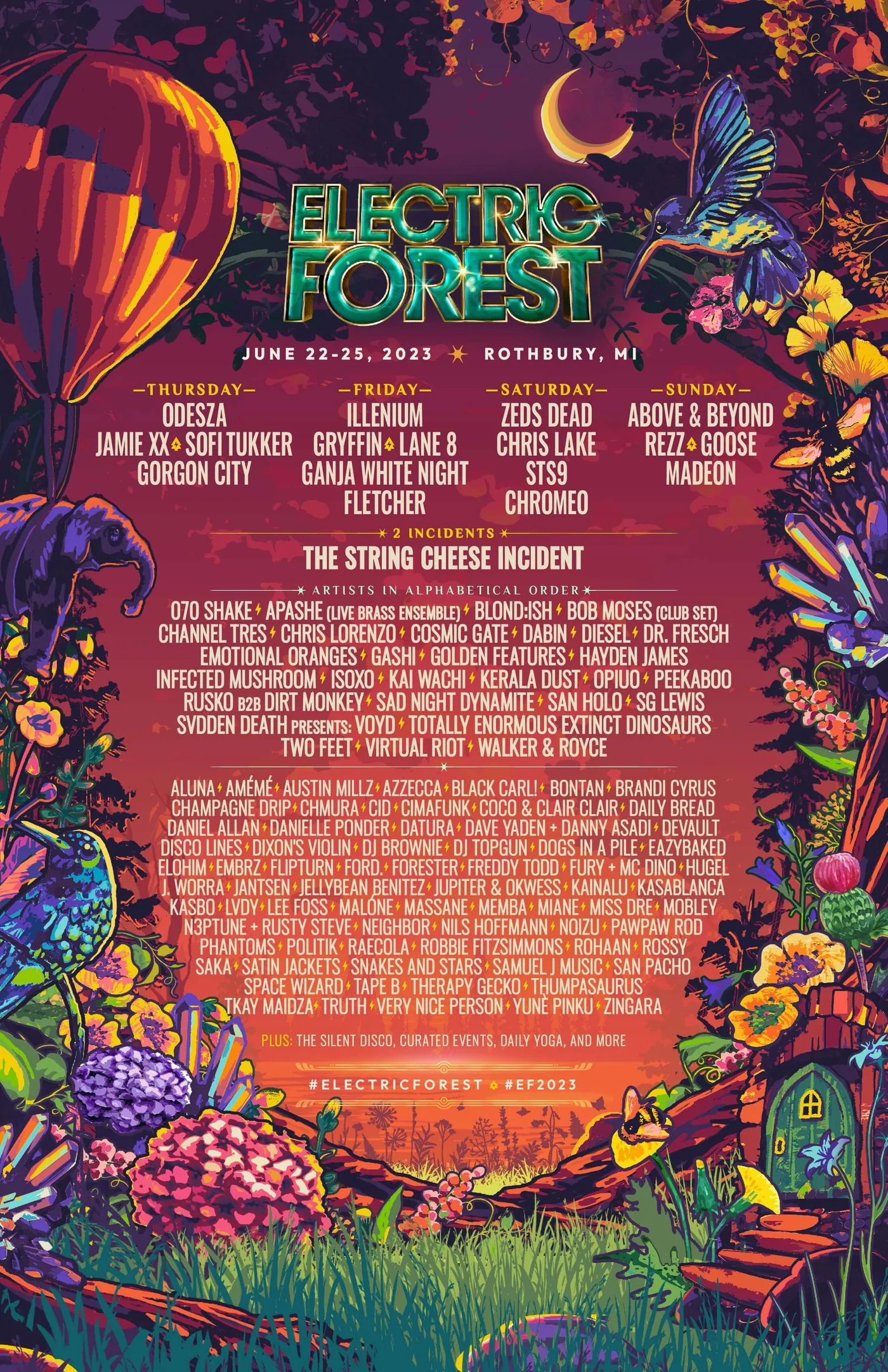 Lineup Electric Forest 2023