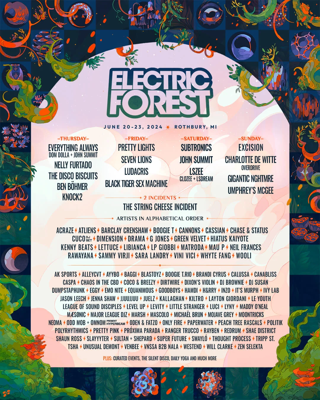 Lineup Electric Forest 2024
