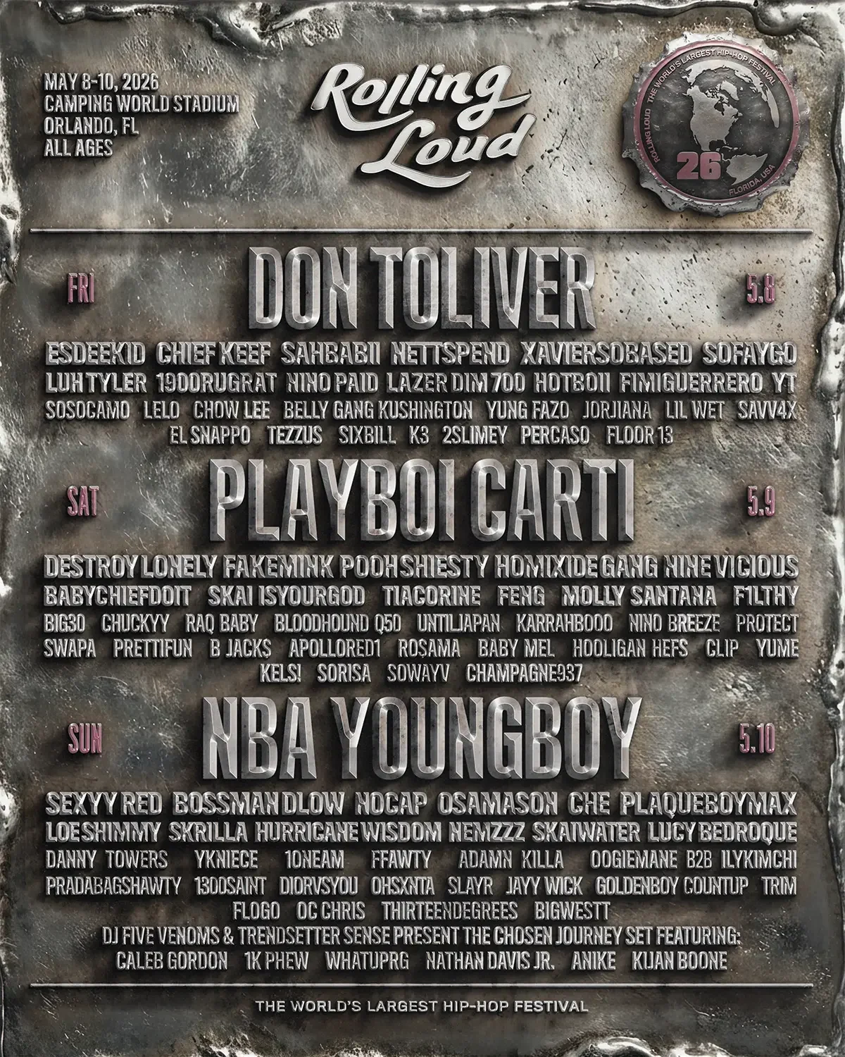 Lineup Rolling Loud Florida 2026