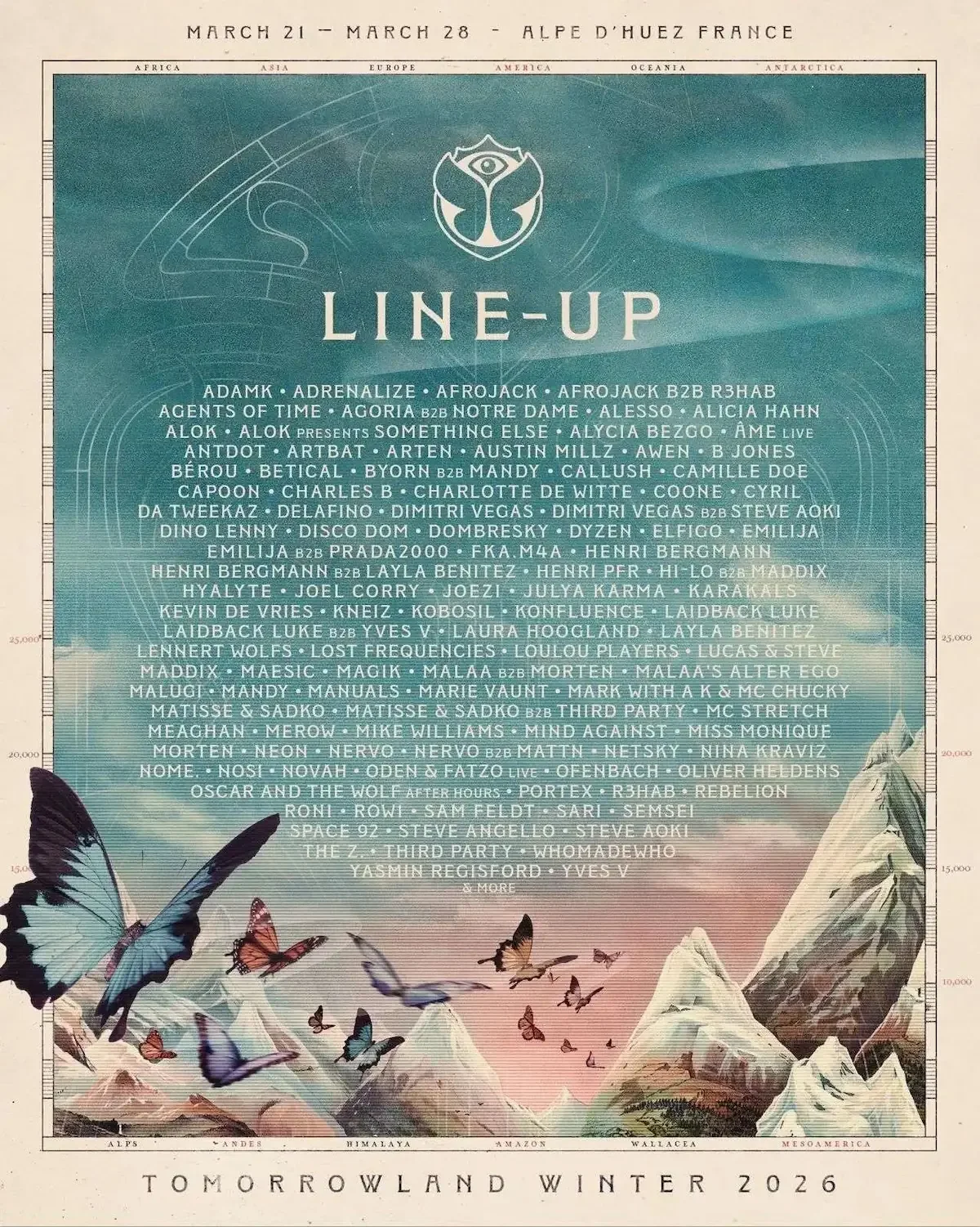 Lineup Tomorrowland Winter 2026