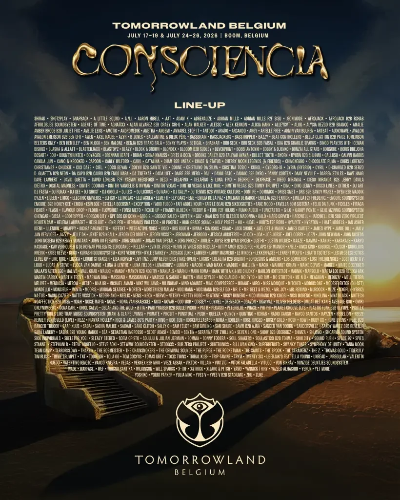 Lineup Tomorrowland 2026 (Weekend Two)
