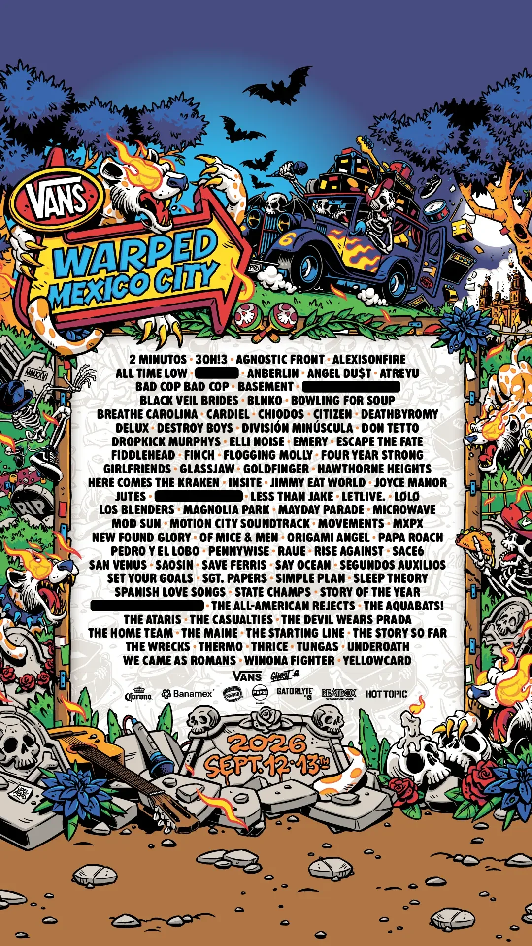 Lineup Warped Tour Mexico City 2026