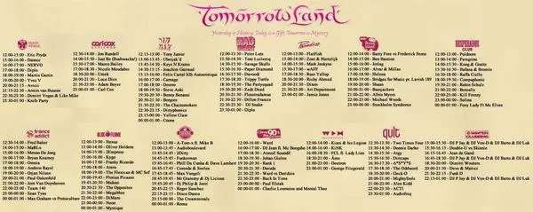 Lineup Tomorrowland 2014 (Weekend One)