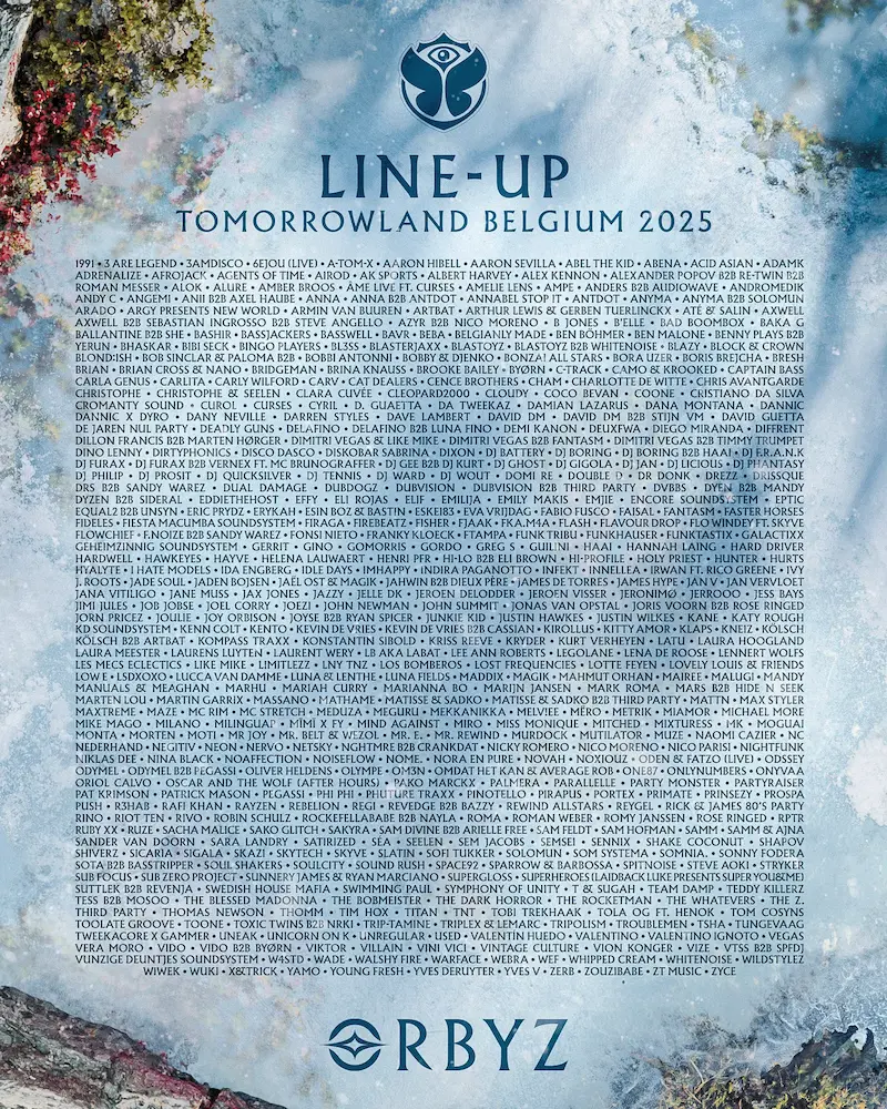 Lineup Tomorrowland 2025 (Weekend One)