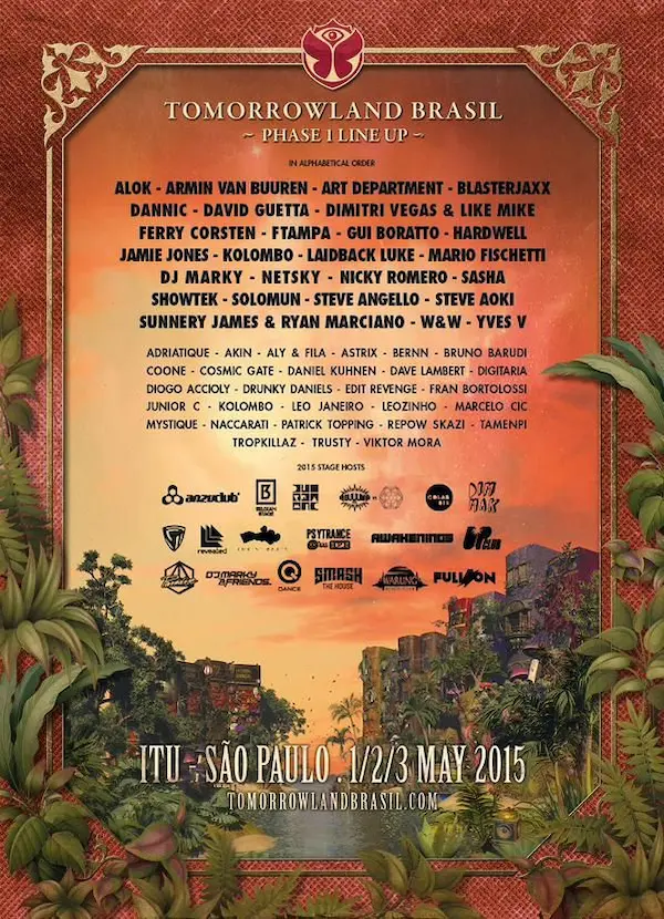Lineup Tomorrowland Brasil 2015