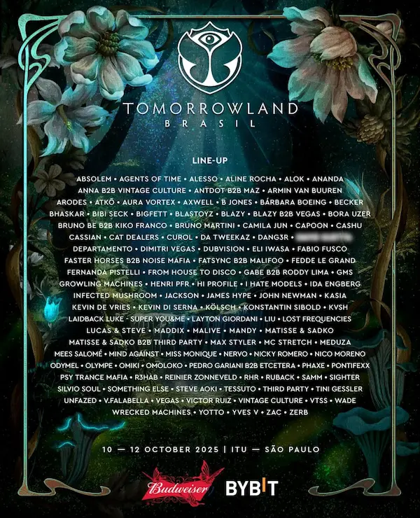 Lineup Tomorrowland Brasil 2025