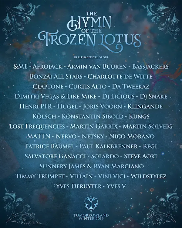 Lineup Tomorrowland Winter 2019